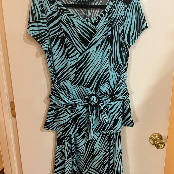 Perceptions Dresses & Skirts - Perceptions Black and Aqua Zebra Print 2 piece Dress